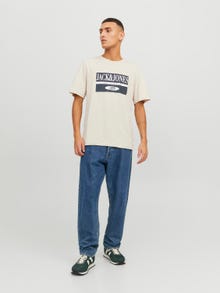 Jack & Jones Logó Környak Trikó -Moonbeam - 12240664