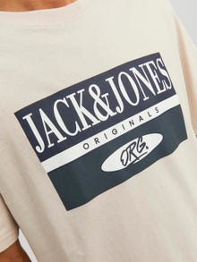 Jack & Jones Logó Környak Trikó -Moonbeam - 12240664