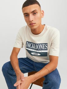 Jack & Jones Logó Környak Trikó -Moonbeam - 12240664