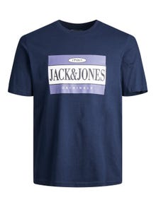 Jack & Jones Logo O-hals T-skjorte -Navy Blazer - 12240664