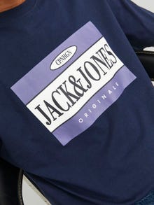 Jack & Jones Logo O-hals T-skjorte -Navy Blazer - 12240664