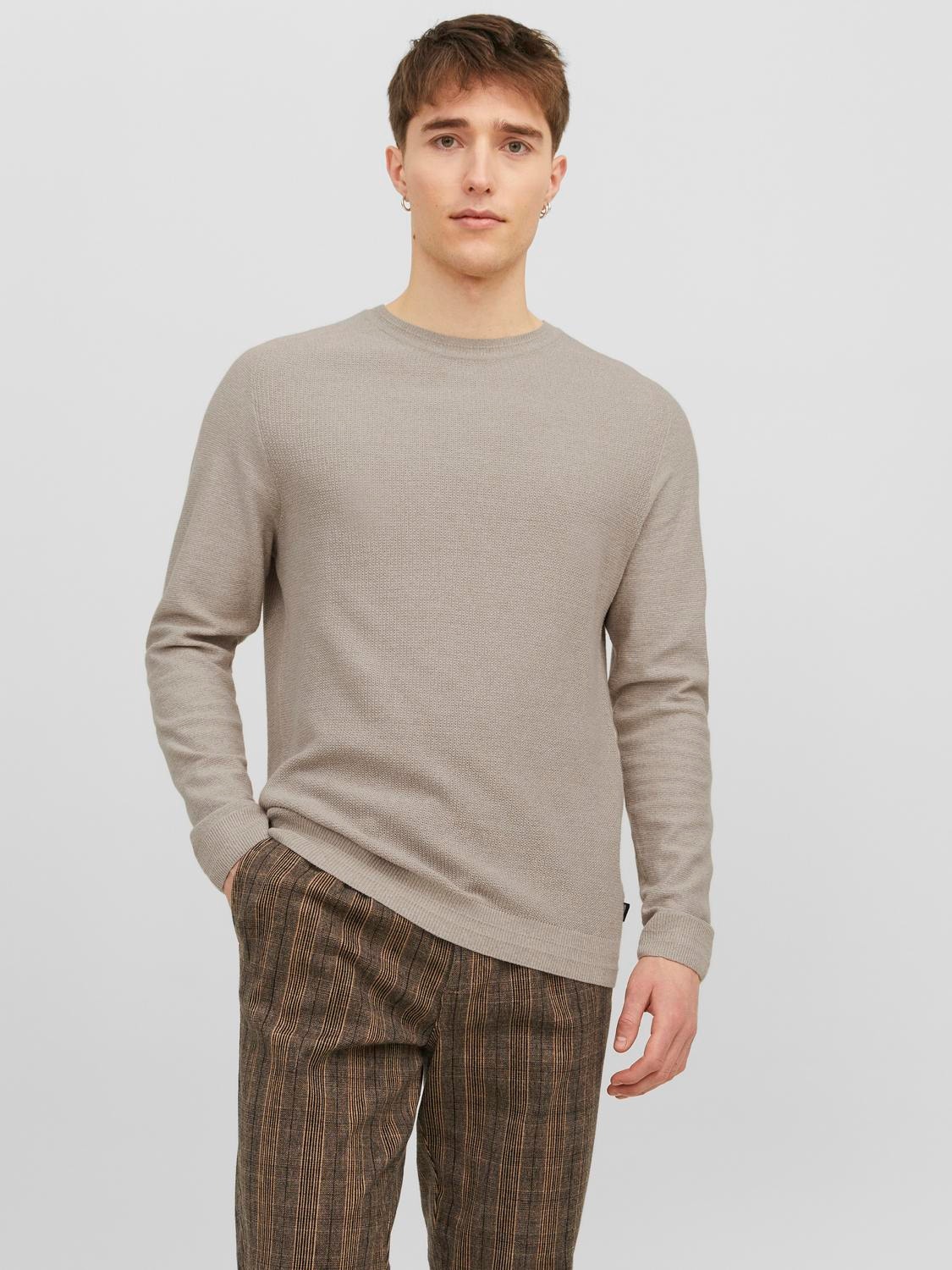 Jack & Jones Effen Gebreide trui met ronde hals -Pure Cashmere - 12240711