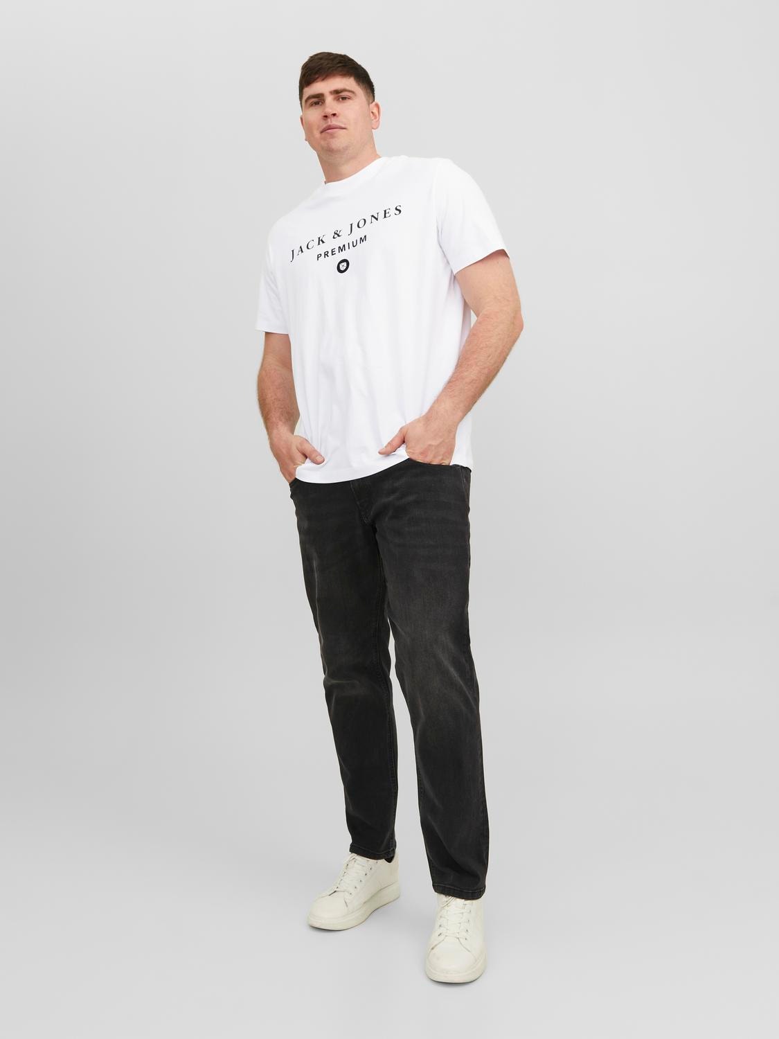 Jack & Jones Plus Size Logo T-shirt -Bright White - 12240725