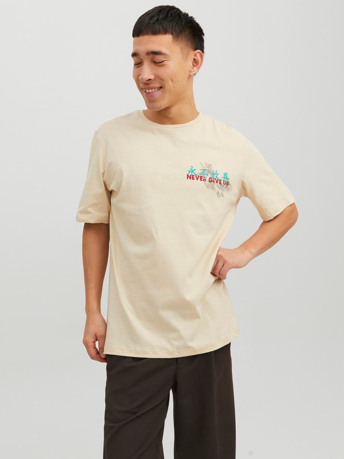 T-shirt Imprimé Col Rond - Jack & Jones - Modalova