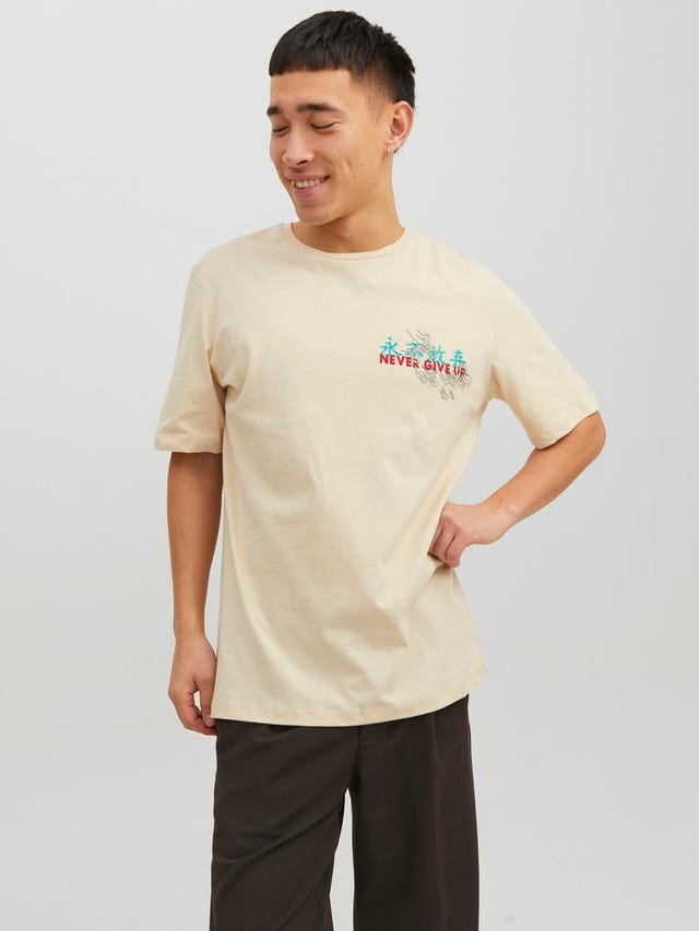 Jack & Jones Nadruk Okrągły dekolt T-shirt - 12240935