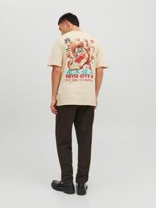Jack & Jones Nadruk Okrągły dekolt T-shirt -Birch - 12240935