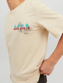 Jack & Jones Nadruk Okrągły dekolt T-shirt -Birch - 12240935