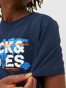Jack & Jones Logo T-shirt For boys -Navy Blazer - 12240947
