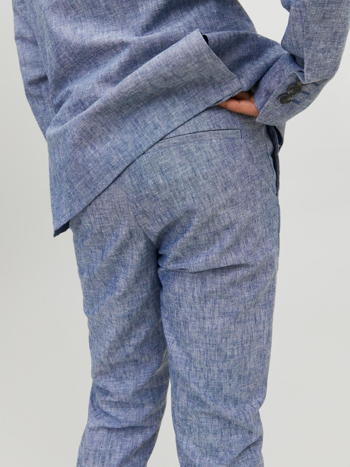Jack & Jones JPRRIVIERA LINEN TROUSER SLIM FIT SN JNR Pantalons de tailleur Pour les garçons -Chambray Blue - 12240952
