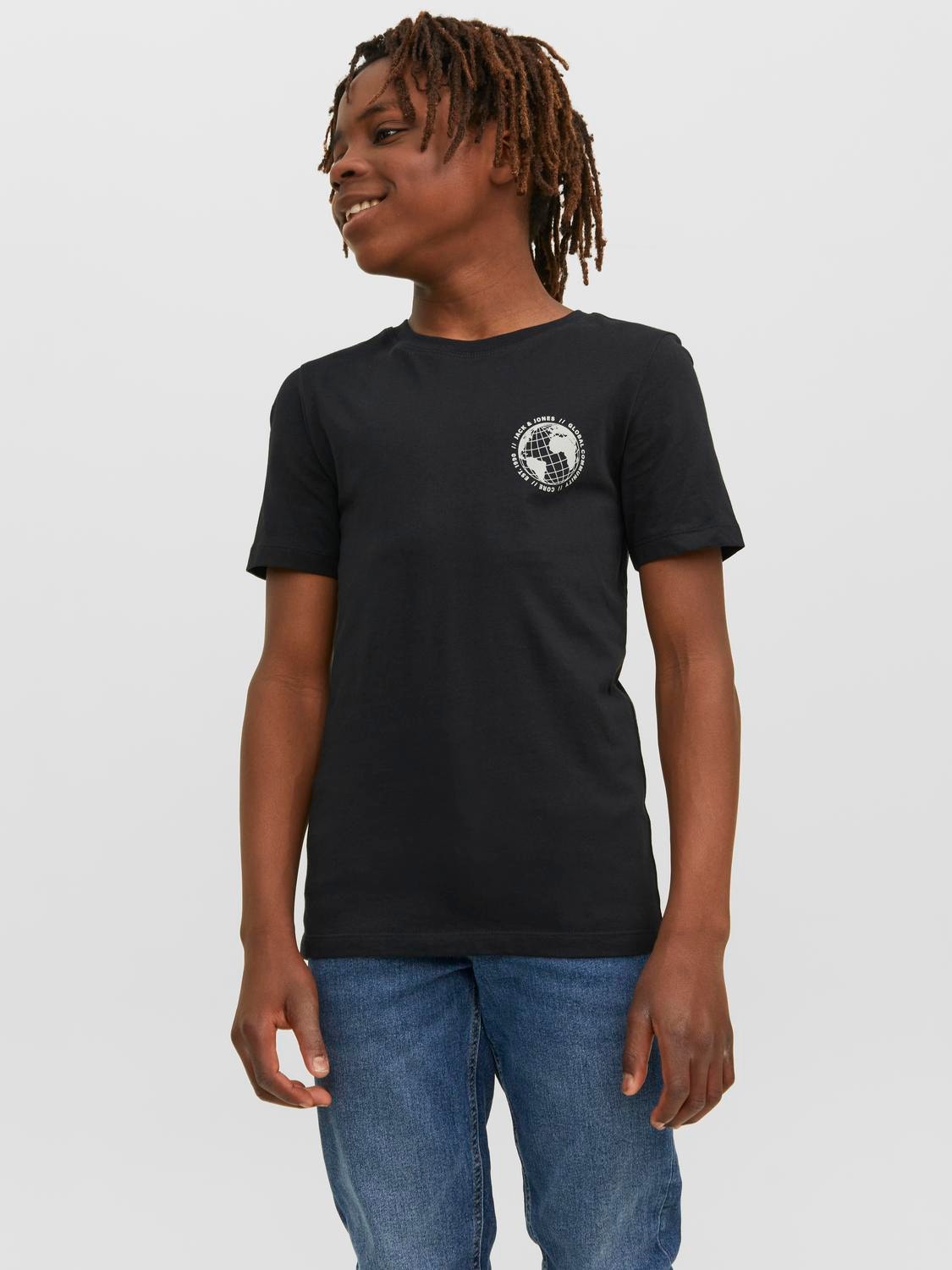 Jack & Jones Trykk T-skjorte For gutter -Black - 12240968