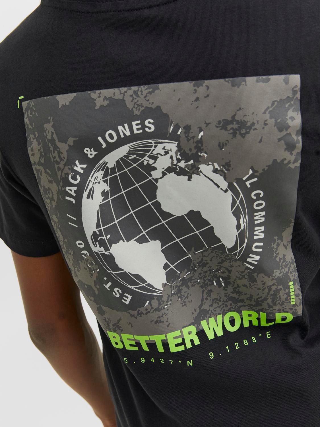 Jack & Jones Poikien Painettu T-paita -Black - 12240968