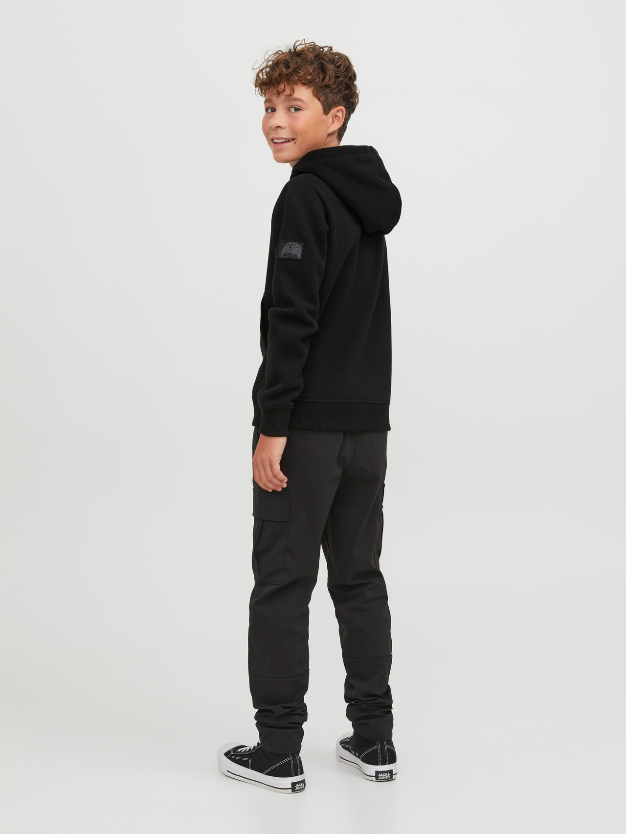 Jack & Jones Sima Kapucnis felső Ifjúsági -Black - 12240994