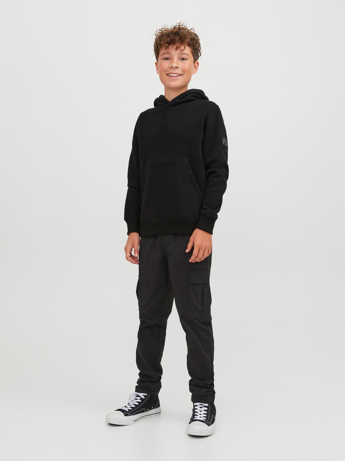 Jack & Jones Sima Kapucnis felső Ifjúsági -Black - 12240994