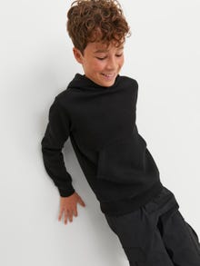 Jack & Jones Plain Hoodie For boys -Black - 12240994