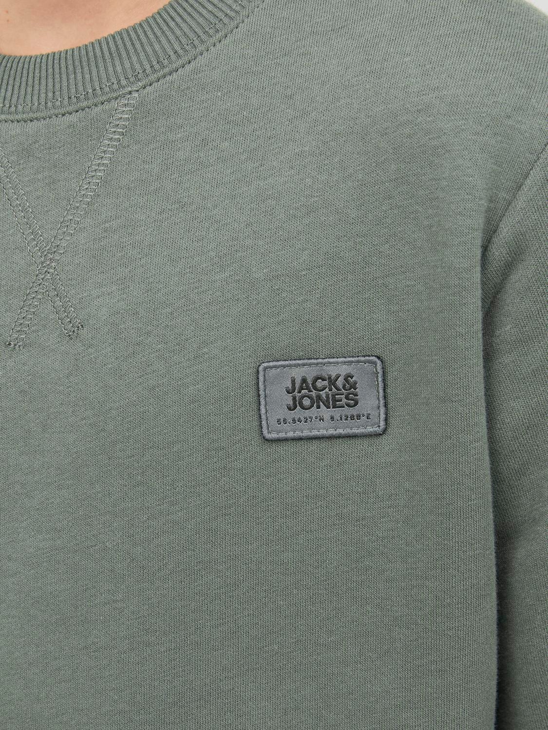Jack & Jones Logo Crew neck Sweatshirt For boys -Agave Green - 12240997