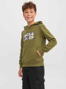 Jack & Jones Logo Hoodie Voor jongens -Olive Branch - 12241029