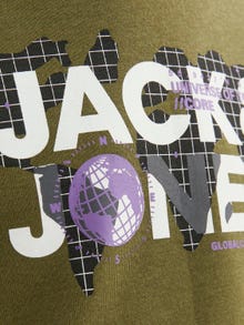 Jack & Jones Logo Hættetrøje Til drenge -Olive Branch - 12241029