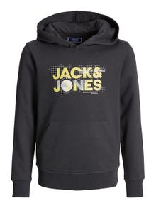 Jack & Jones Z logo Bluza z kapturem Dla chłopców -Asphalt - 12241029