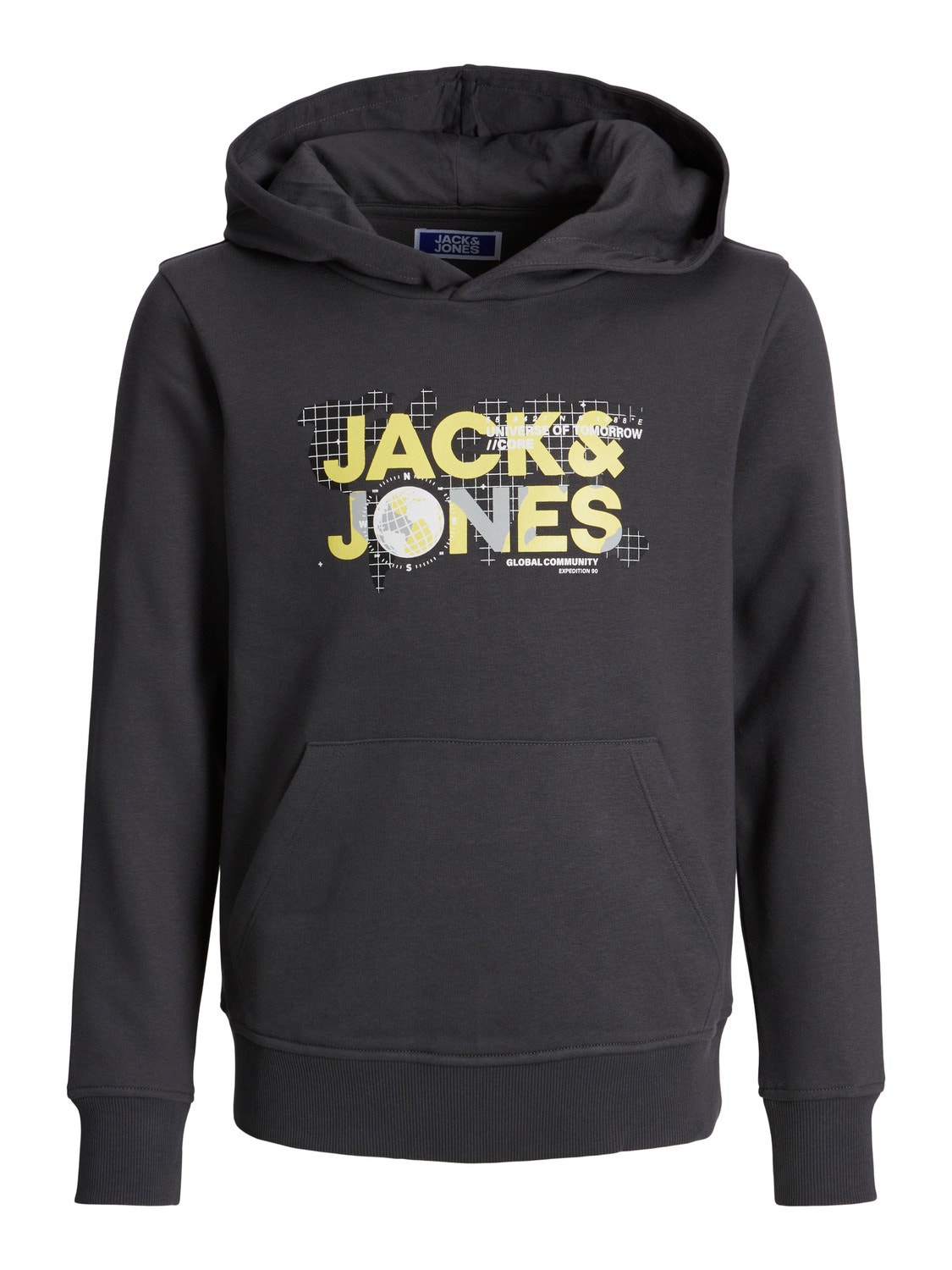 Jack & Jones Z logo Bluza z kapturem Dla chłopców -Asphalt - 12241029