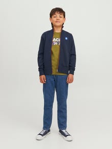 Jack & Jones Logo Zip Sweatshirt For boys -Navy Blazer - 12241088