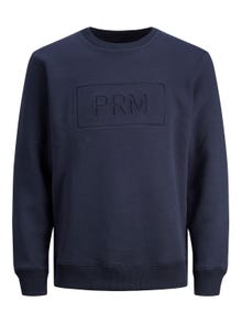 Jack & Jones Printet Sweatshirt med rund hals -Perfect Navy - 12241106