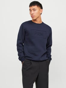 Jack & Jones Nyomott mintás Személyzeti nyakú pulóver -Perfect Navy - 12241106