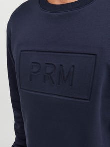 Jack & Jones Printet Sweatshirt med rund hals -Perfect Navy - 12241106