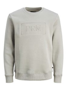 Jack & Jones Printed Crewn Neck Sweatshirt -Ultimate Grey - 12241106