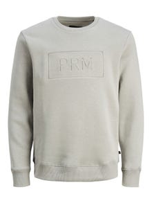 Jack & Jones Printet Sweatshirt med rund hals -Ultimate Grey - 12241106