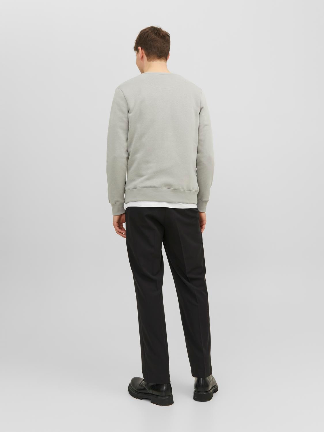 Jack & Jones Printet Sweatshirt med rund hals -Ultimate Grey - 12241106