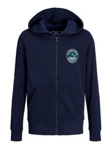 Jack & Jones Gedrukt Hoodie met halve rits Voor jongens -Navy Blazer - 12241127