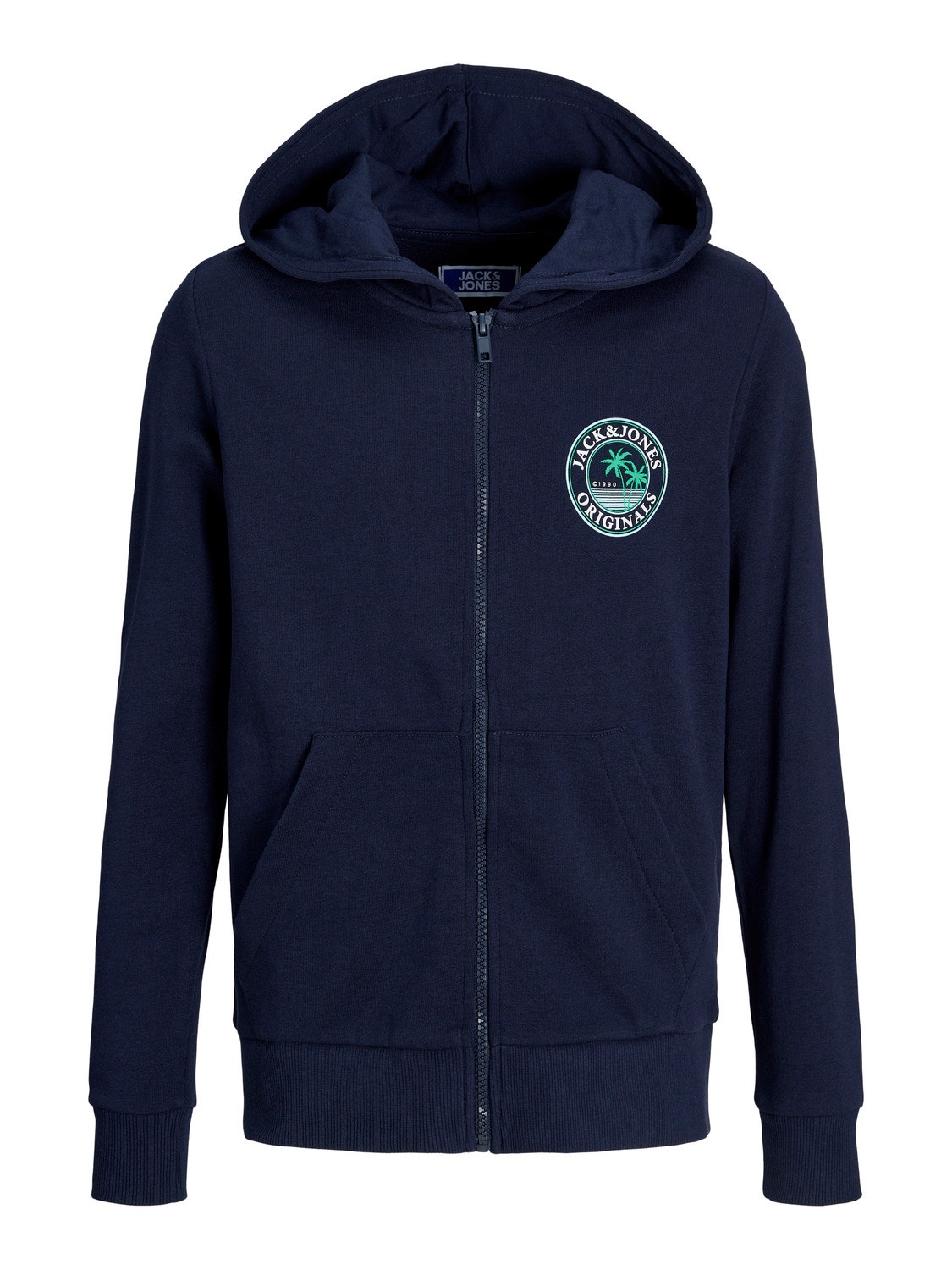 Jack & Jones Gedrukt Hoodie met halve rits Voor jongens -Navy Blazer - 12241127