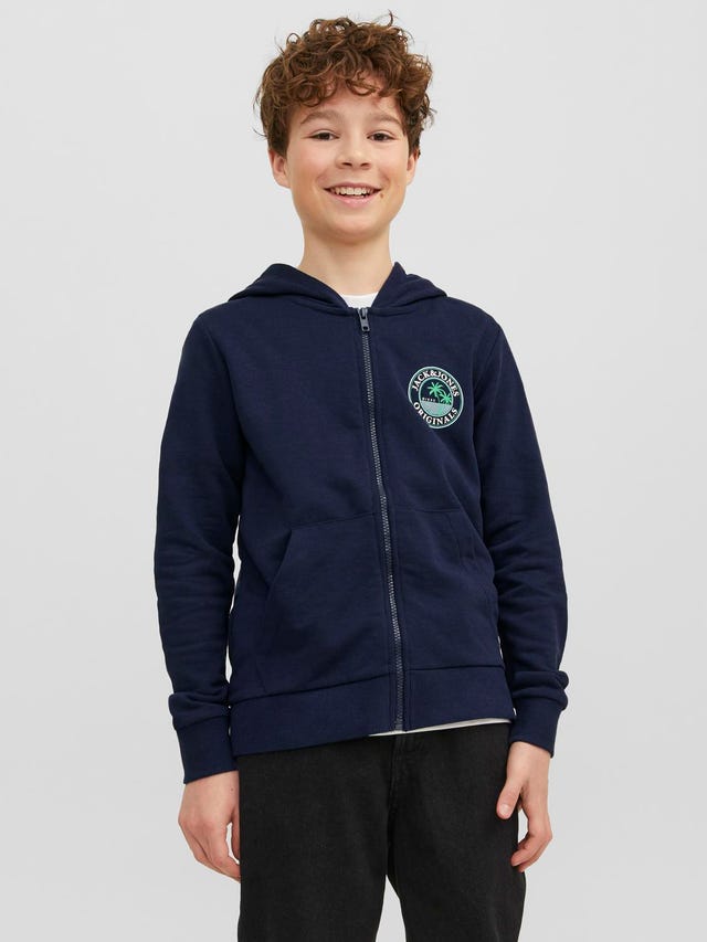 Jack & Jones Gedrukt Hoodie met halve rits Voor jongens - 12241127