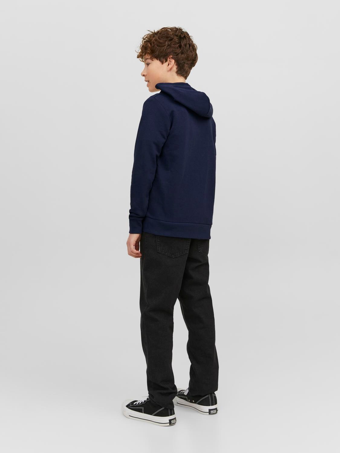 Jack & Jones Gedrukt Hoodie met halve rits Voor jongens -Navy Blazer - 12241127