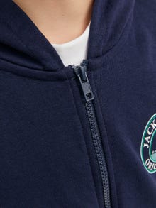 Jack & Jones Gedrukt Hoodie met halve rits Voor jongens -Navy Blazer - 12241127