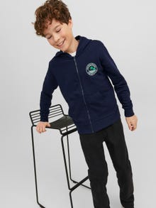 Jack & Jones Gedrukt Hoodie met halve rits Voor jongens -Navy Blazer - 12241127