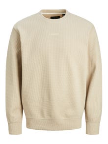 Jack & Jones Enfärgat Crewneck tröja -Pure Cashmere - 12241205