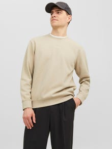 Jack & Jones Plain Crew neck Sweatshirt -Pure Cashmere - 12241205