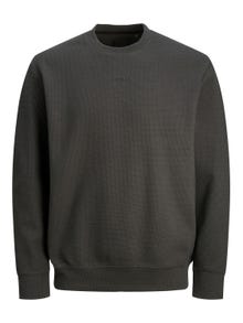 Jack & Jones Plain Crewn Neck Sweatshirt -Black Sand - 12241205