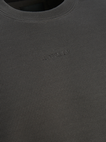 Jack & Jones Plain Crew neck Sweatshirt -Black Sand - 12241205