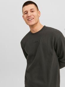 Jack & Jones Moletom com gola redonda Liso -Black Sand - 12241205