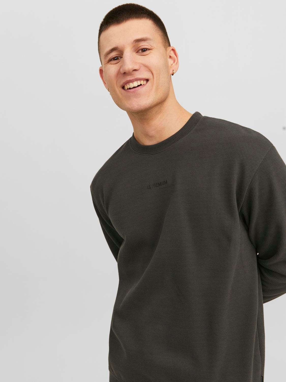 Jack & Jones Vienspalvis Apatinis prakaituojantis megztinis -Black Sand - 12241205