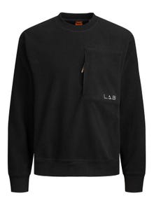 Jack & Jones Ensfarvet Sweatshirt med rund hals -Black - 12241523