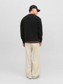 Jack & Jones Ensfarvet Sweatshirt med rund hals -Black - 12241523