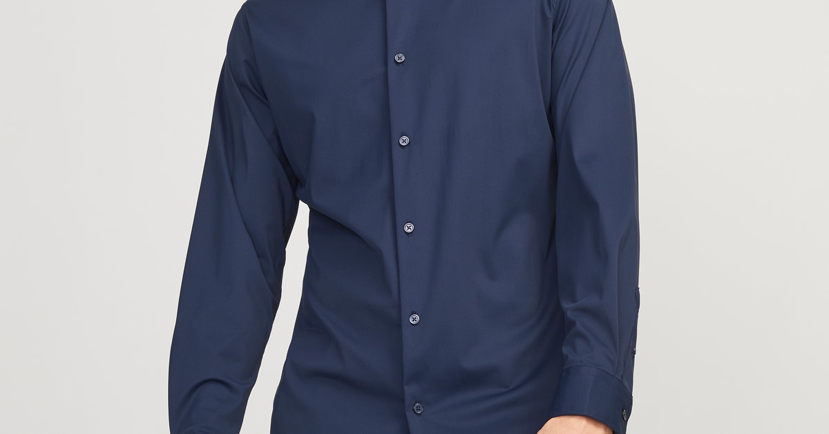 PARKLEES Overhemd met lange mouwen voor heren, effen, slim fit, casual, zakelijk, formeel overhemd met knopen en zak, Grijs, XL PARKLEES Overhemd met lange mouwen voor heren, effen, slim fit, casual, zakelijk, formeel overhemd met knopen en zak, Grijs, XL