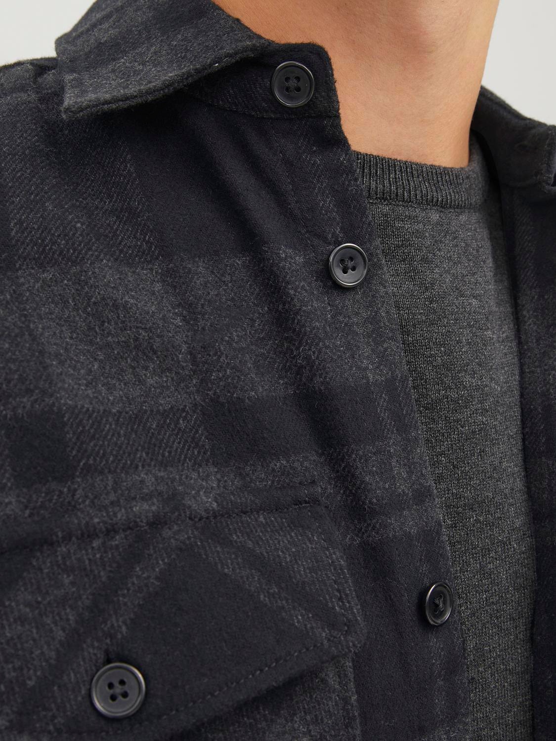 Jack & Jones Comfort Fit Permatomi marškiniai -Dark Grey Melange - 12241533