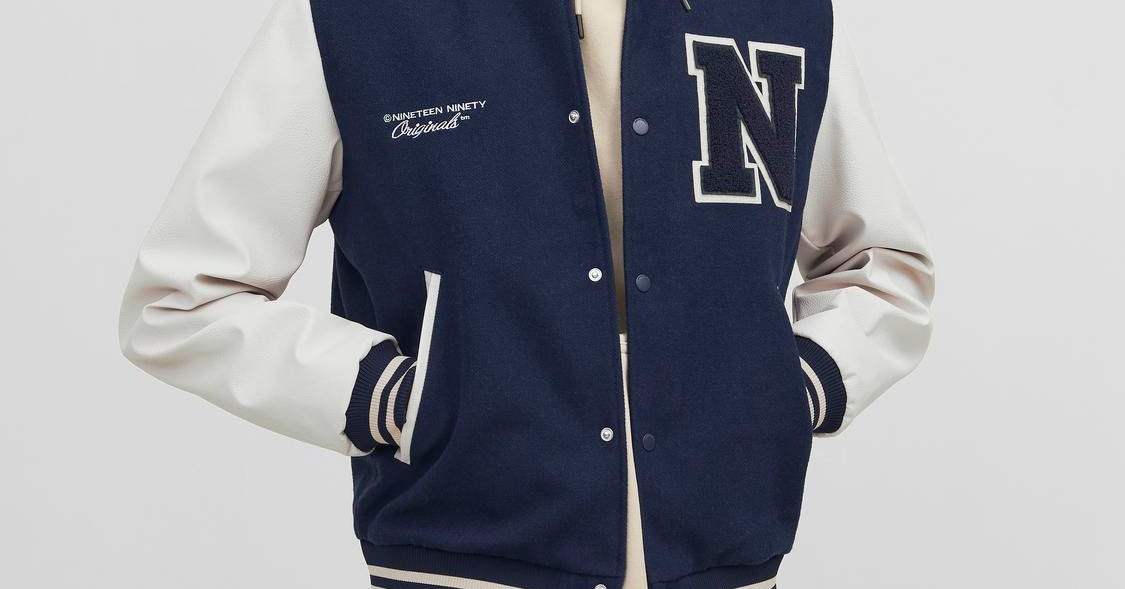 Chaqueta estilo béisbol, Azul intermedio