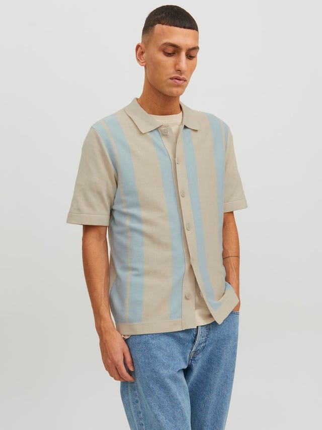 Jack & Jones Striped Shirt collar T-shirt - 12241577