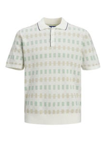Jack & Jones All Over Print Skjortekrage T-skjorte -Egret - 12241578