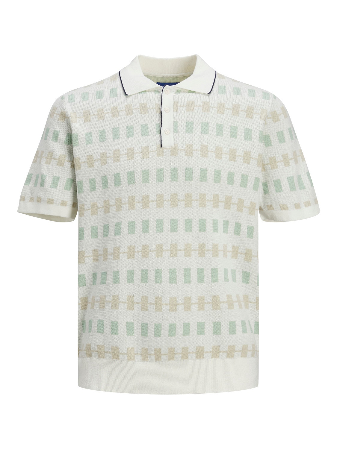 Jack & Jones T-shirt All Over Print Col chemise -Egret - 12241578